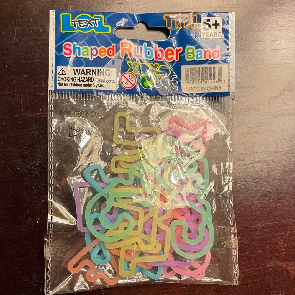 Glow in the Dark Shaped Rubber Bands - Multicolor